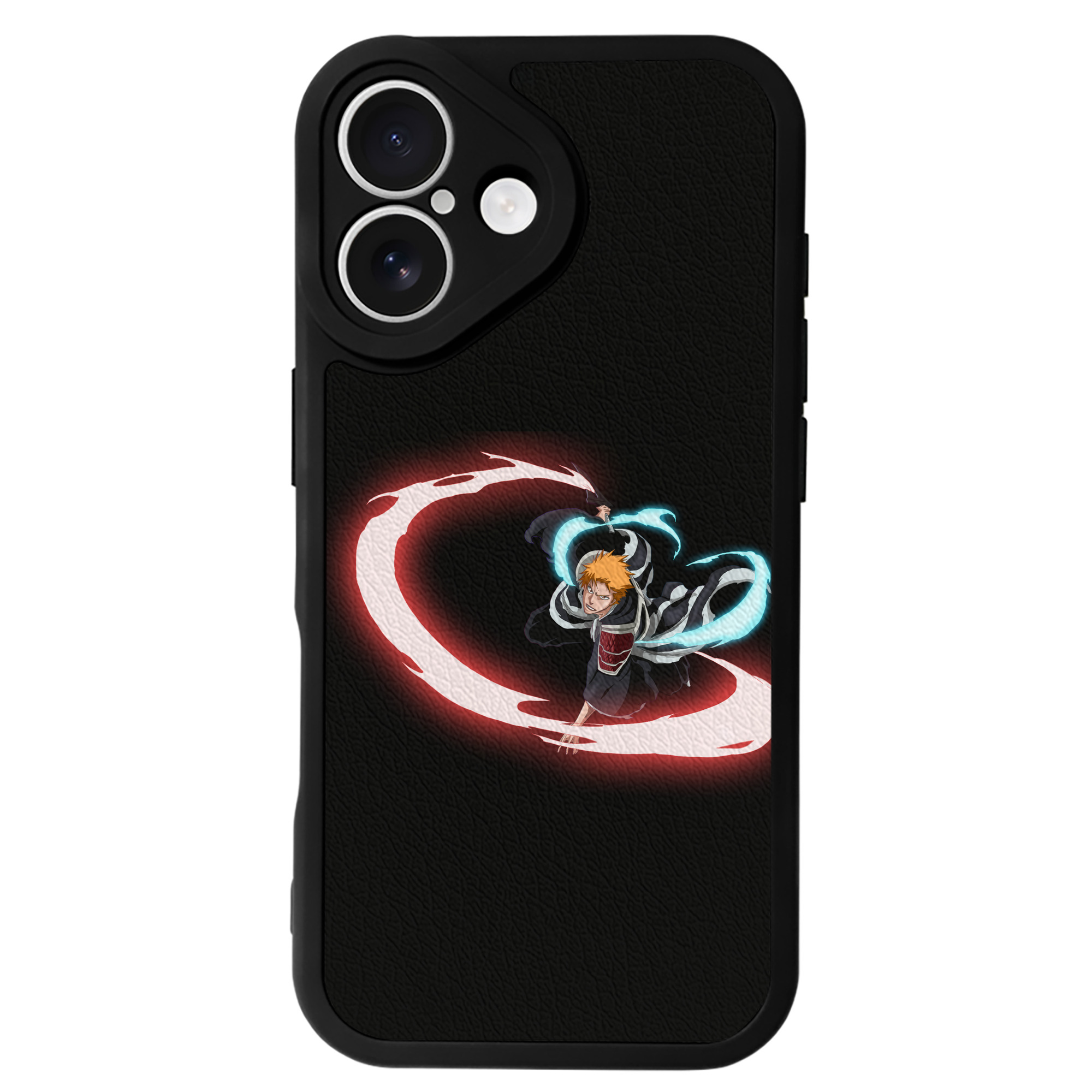 ブリーチ 黒崎一護（くろさき いちご）BLEACH Kurosaki Ichigo 【iPhone 16シリーズ対応】シリコンスマホケース（レザー調） 材質：シリコン